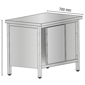 Alternative view of RADNI STOL OD NEHRĐAJUĆEG ČELIKA - KLIZNA VRATA