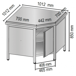 Alternative view of KUTNI RADNI STOL OD NEHRĐAJUĆEG ČELIKA
