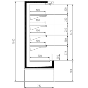 Alternative view of RASHLADNA VITRINA LEM - OTVORENA - PLUS